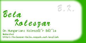 bela koleszar business card